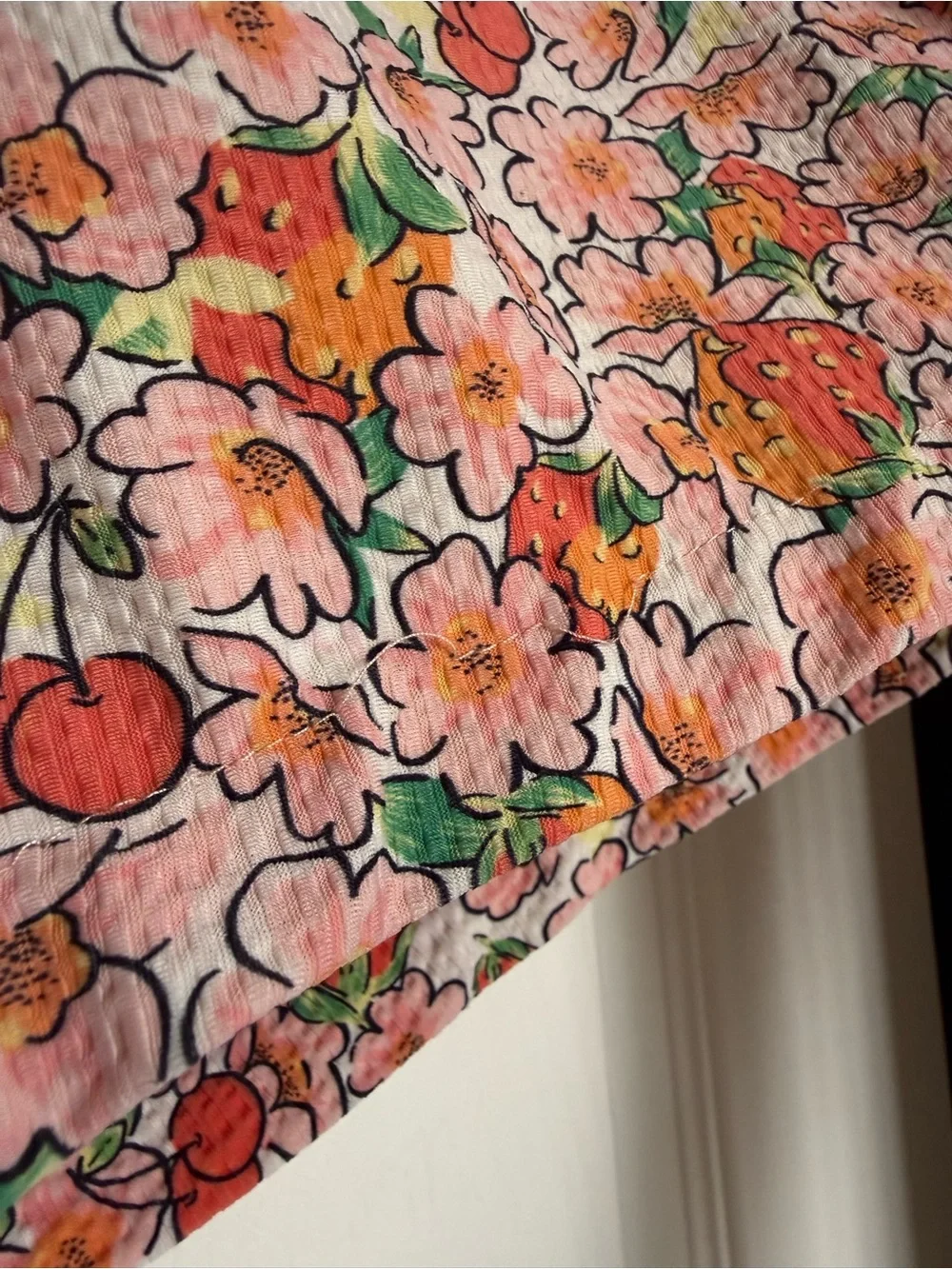 Blackbough Strawberry Cherry Floral Swim Trunks | Preppy Board Shorts | Size M